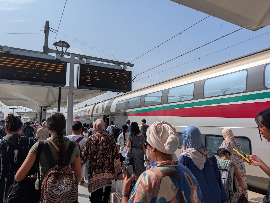 Boarding my first Moroccan train.